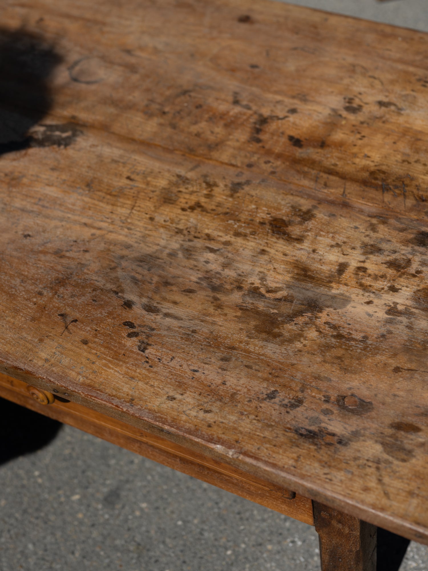 Vintage French Coffee Table | Drawer w/ Knobs