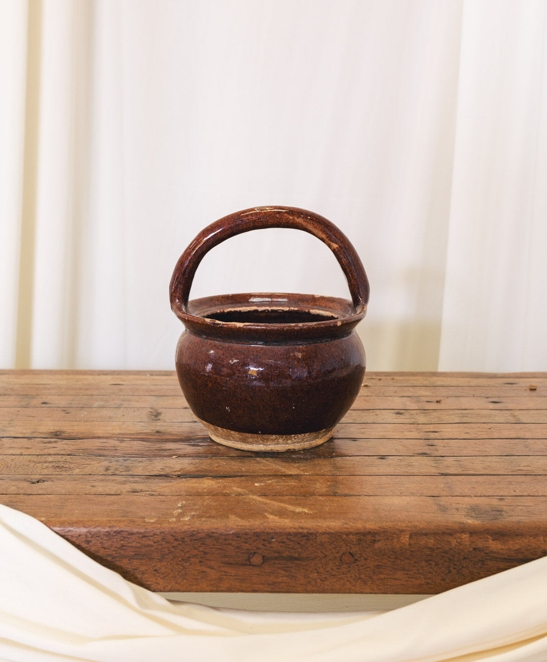 Vtg French Cooking Stoneware | Pot with Handle