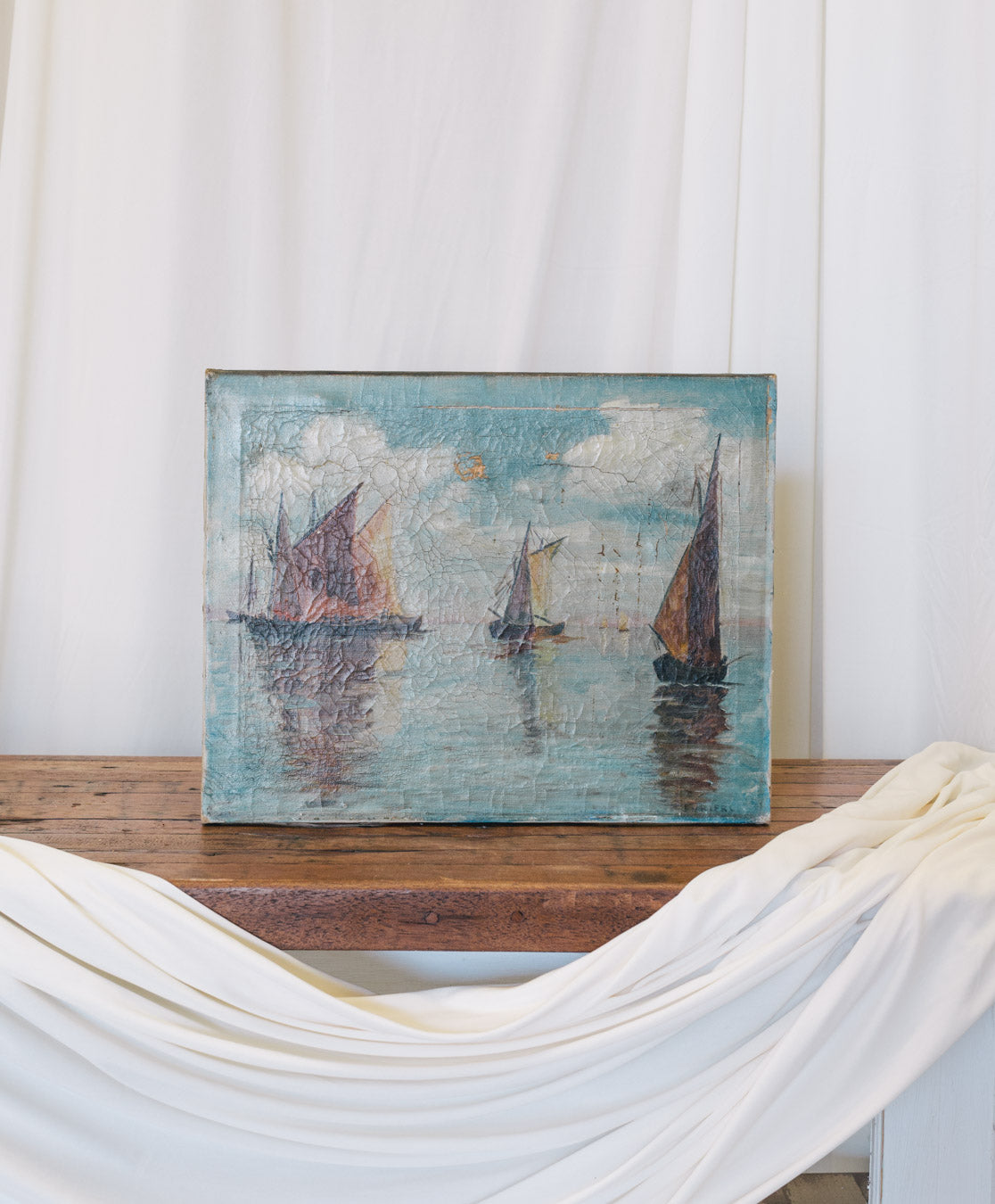 Vintage European Painting | Sailing Away