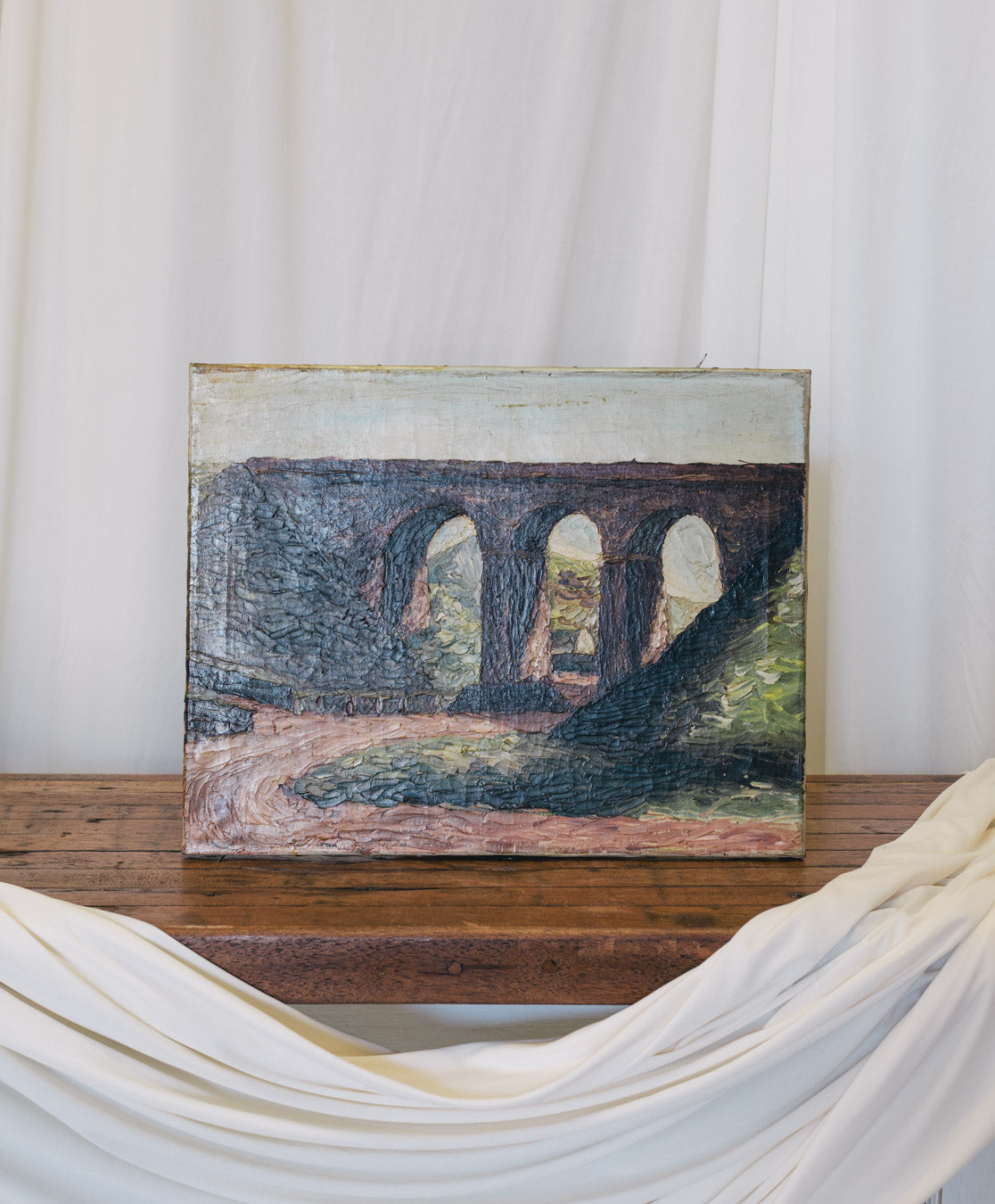 Vintage French Painting | European Aquaduct