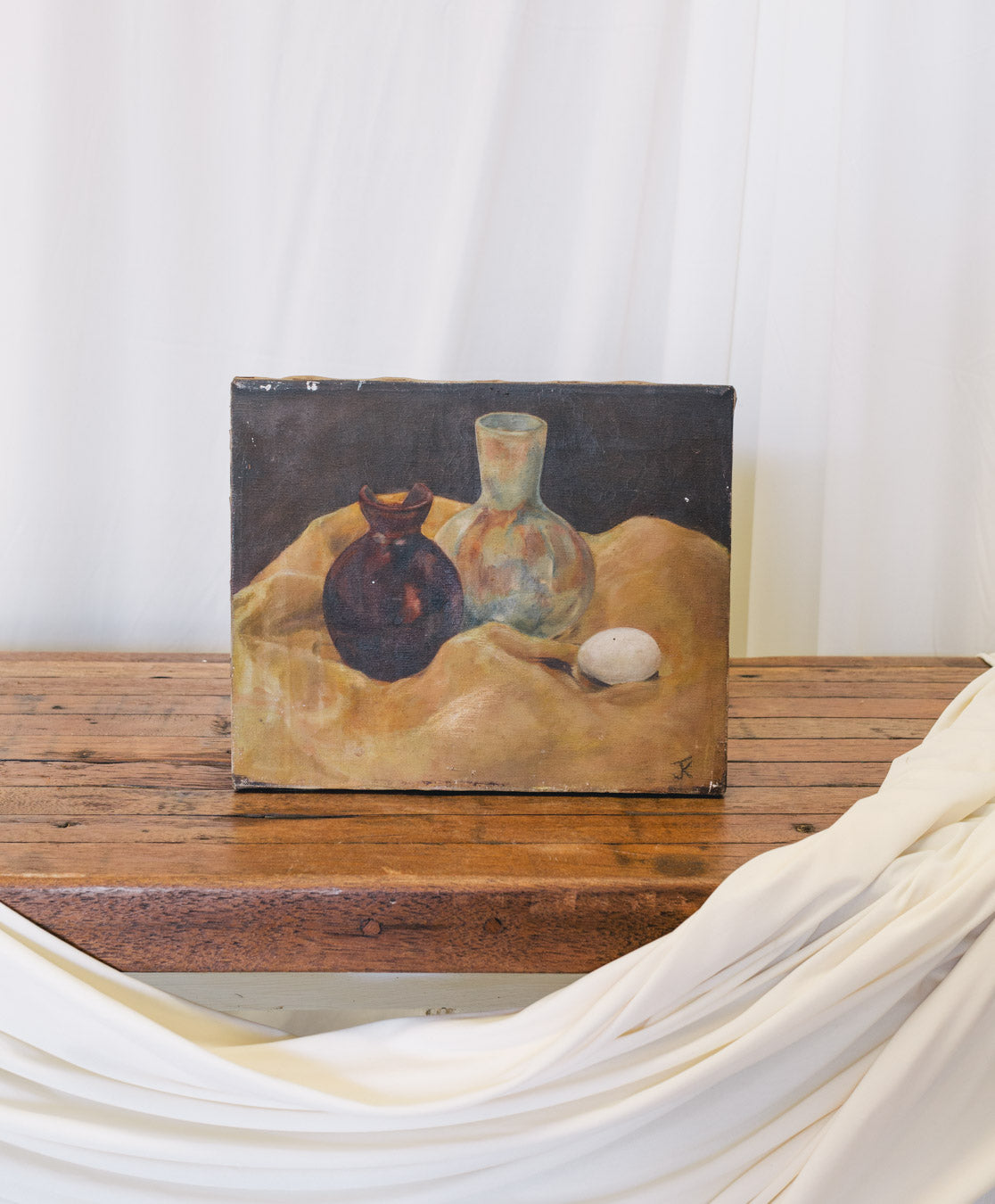 Vintage American Painting | Egg & Oil | Signed