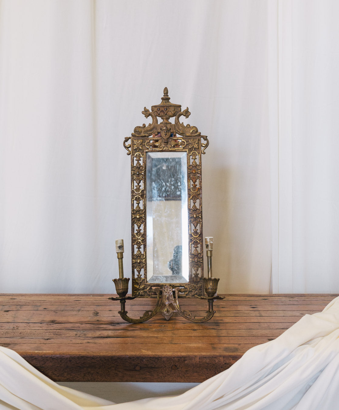 Antique Double Candle Mirror