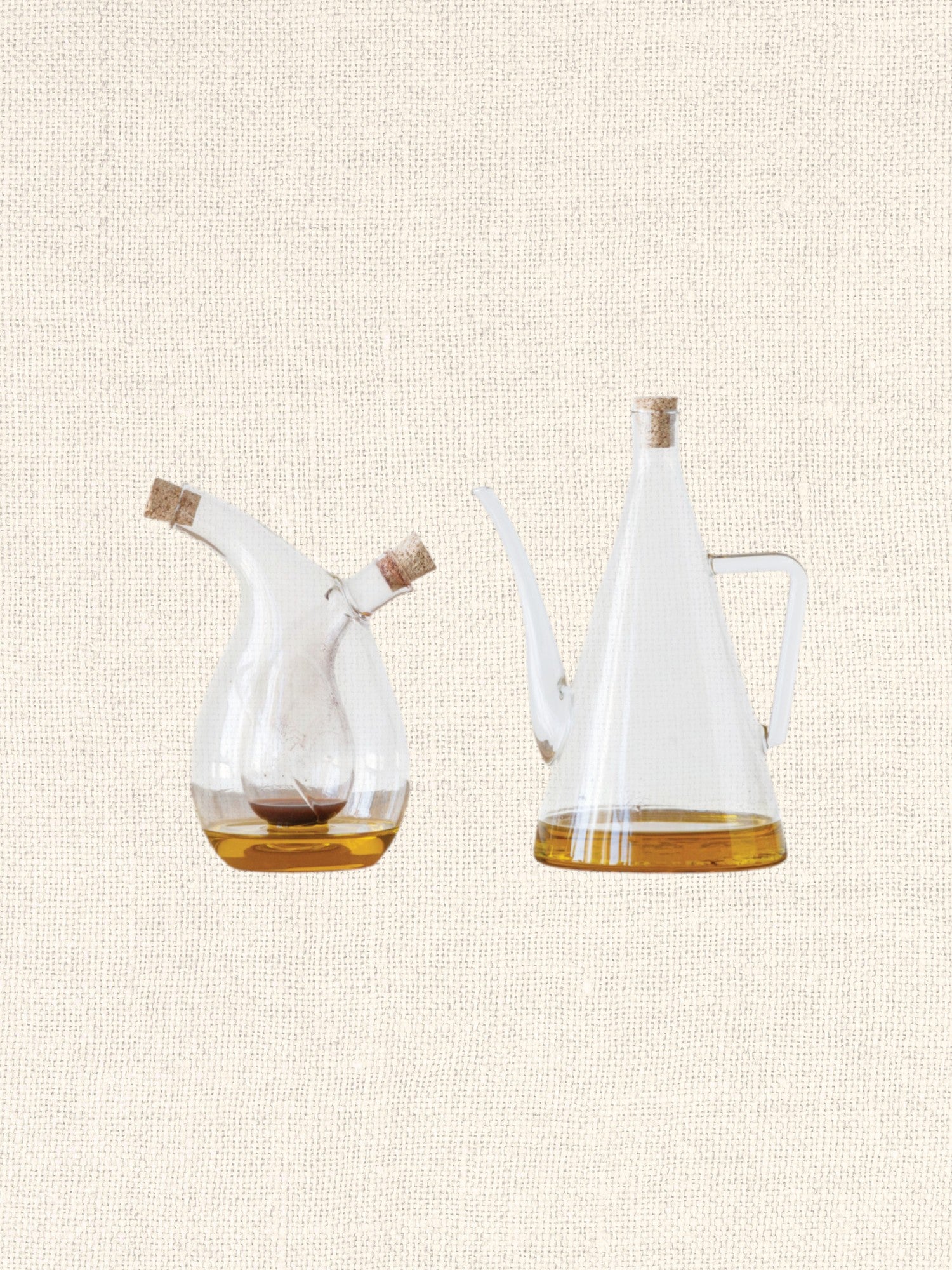 Oil and Vinegar Cruet with Cork Stoppers