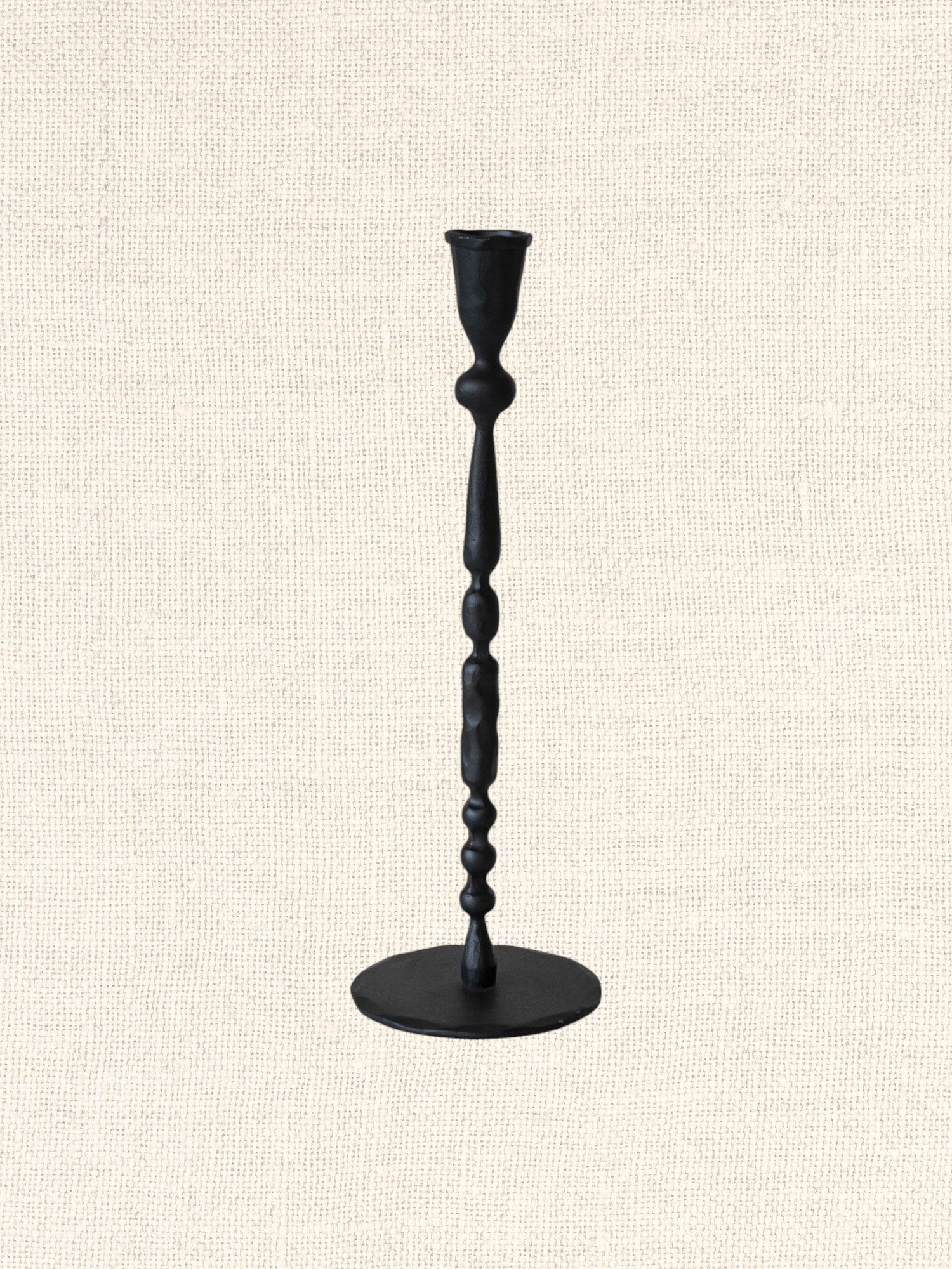Hand-Forged Cast Iron Taper Holder | Black