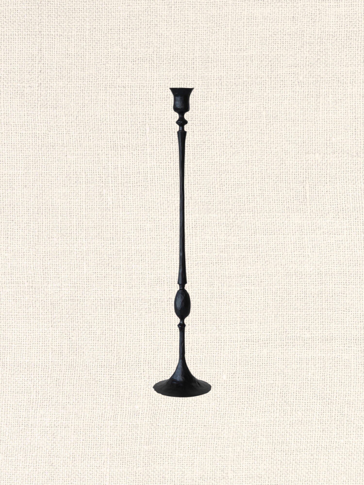 Hand-Forged Cast Iron Taper Holder | Black | Simple