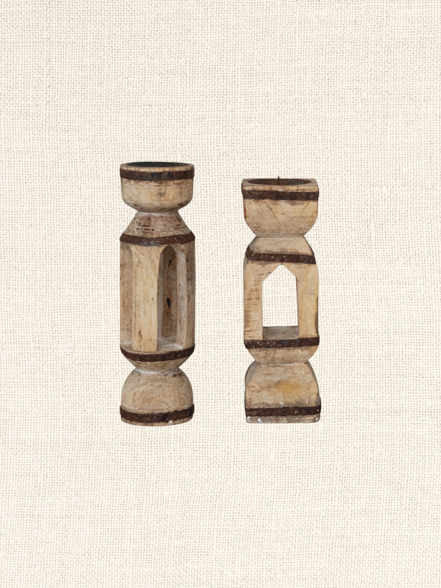 Pillar Candle Holder Wood | Assorted