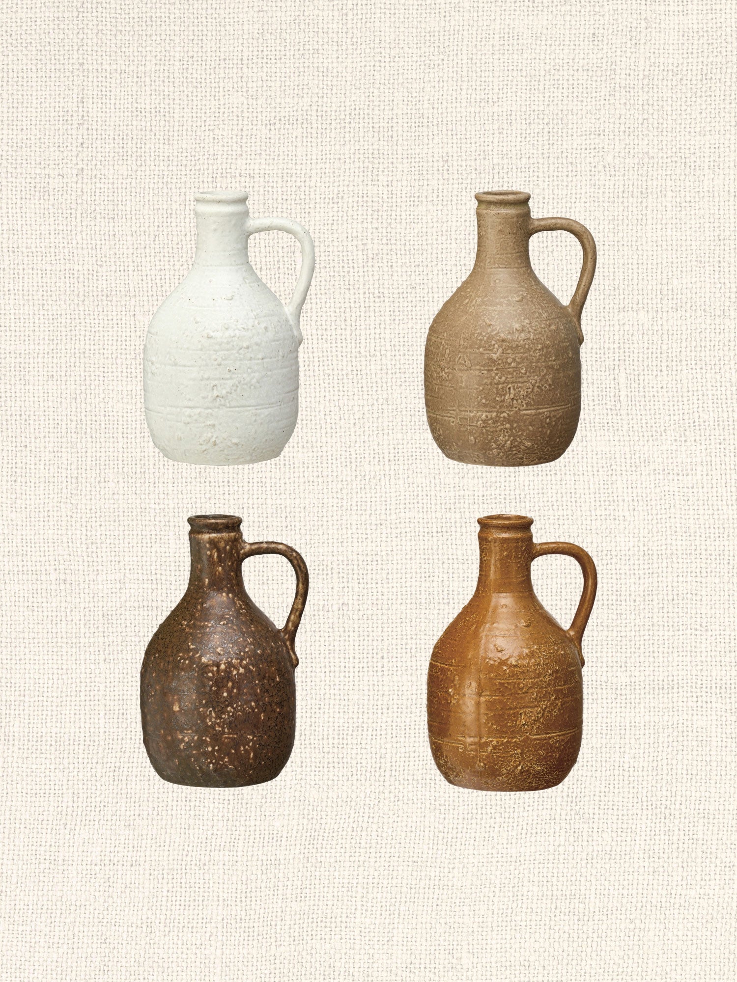 Decorative Stoneware Jug with Handle