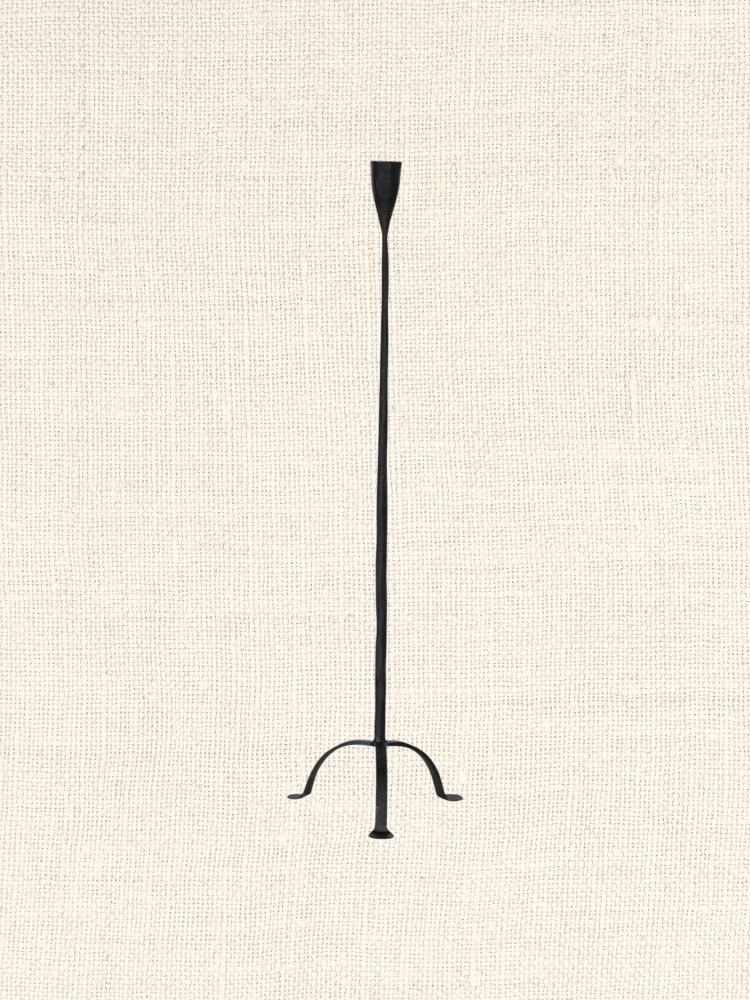 Hand-Forged Cast Iron Footed Taper Holder