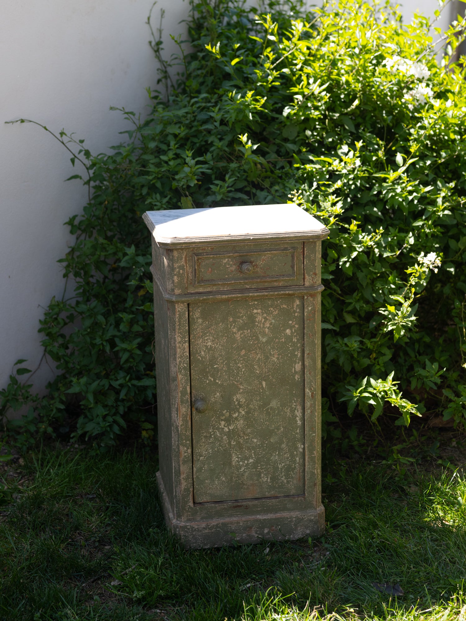 Antique French Cabinet & Drawer | Marble Top