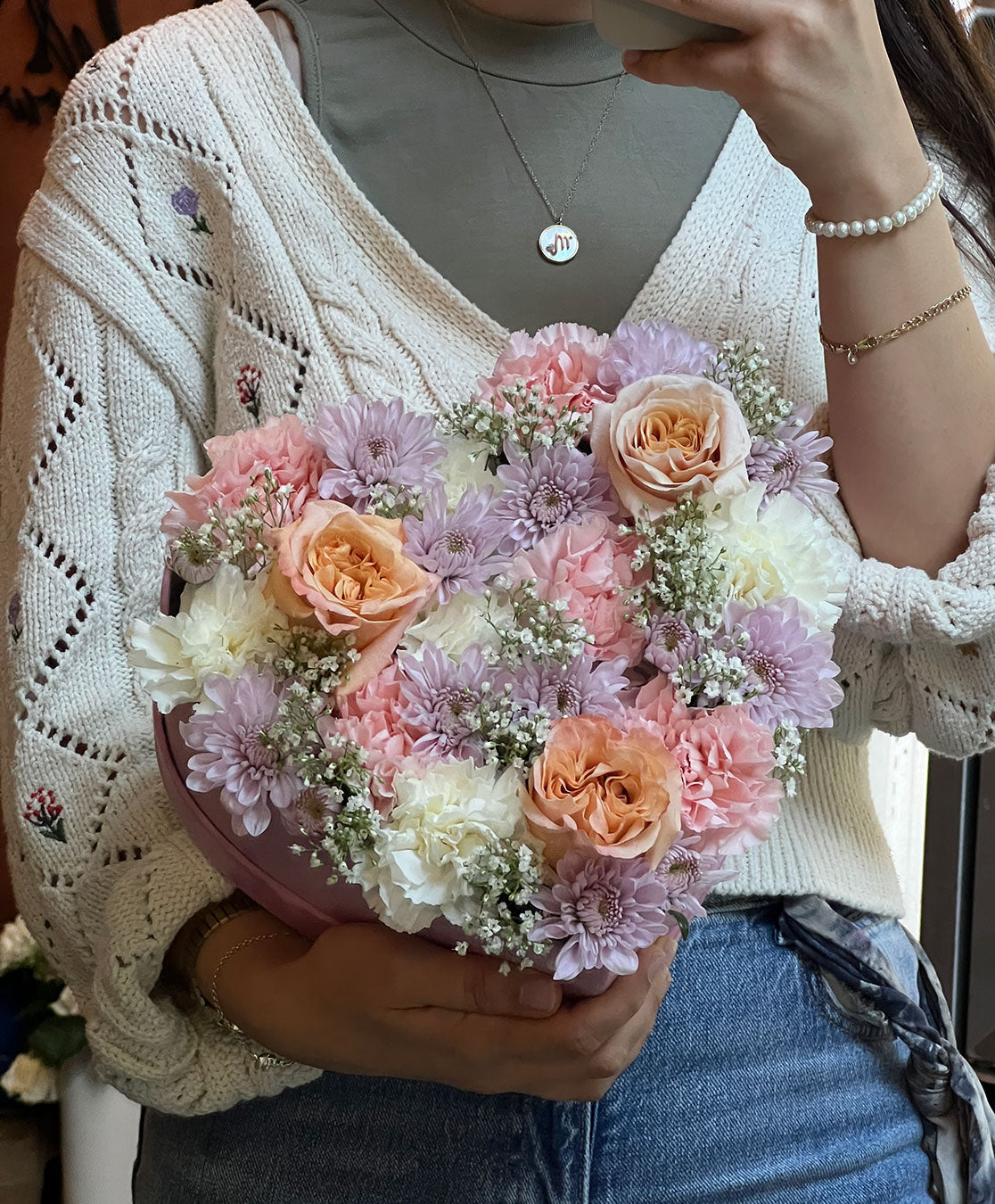 Heart Box with Seasonal Flowers