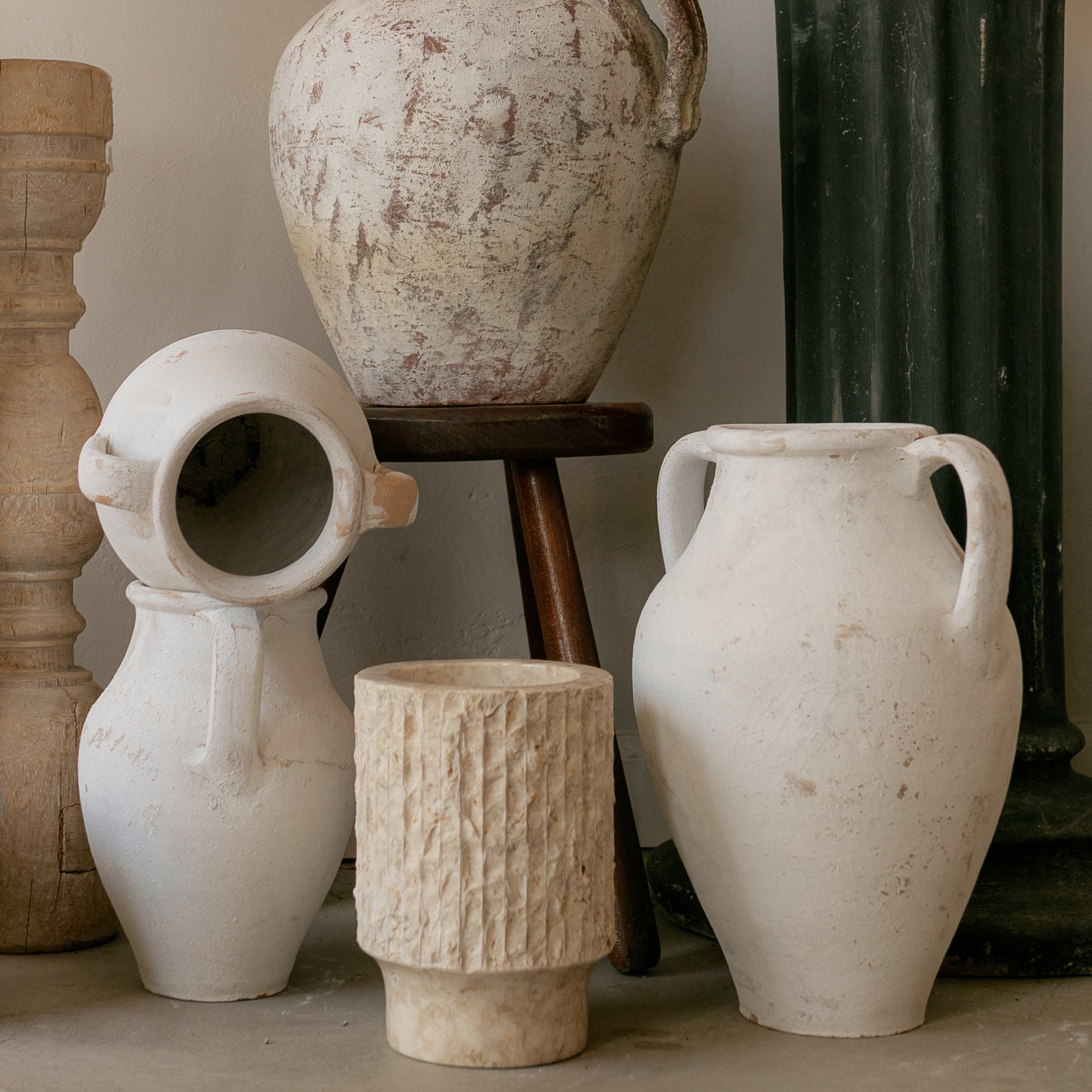 Footed Stone Vessel | Wine Cooler