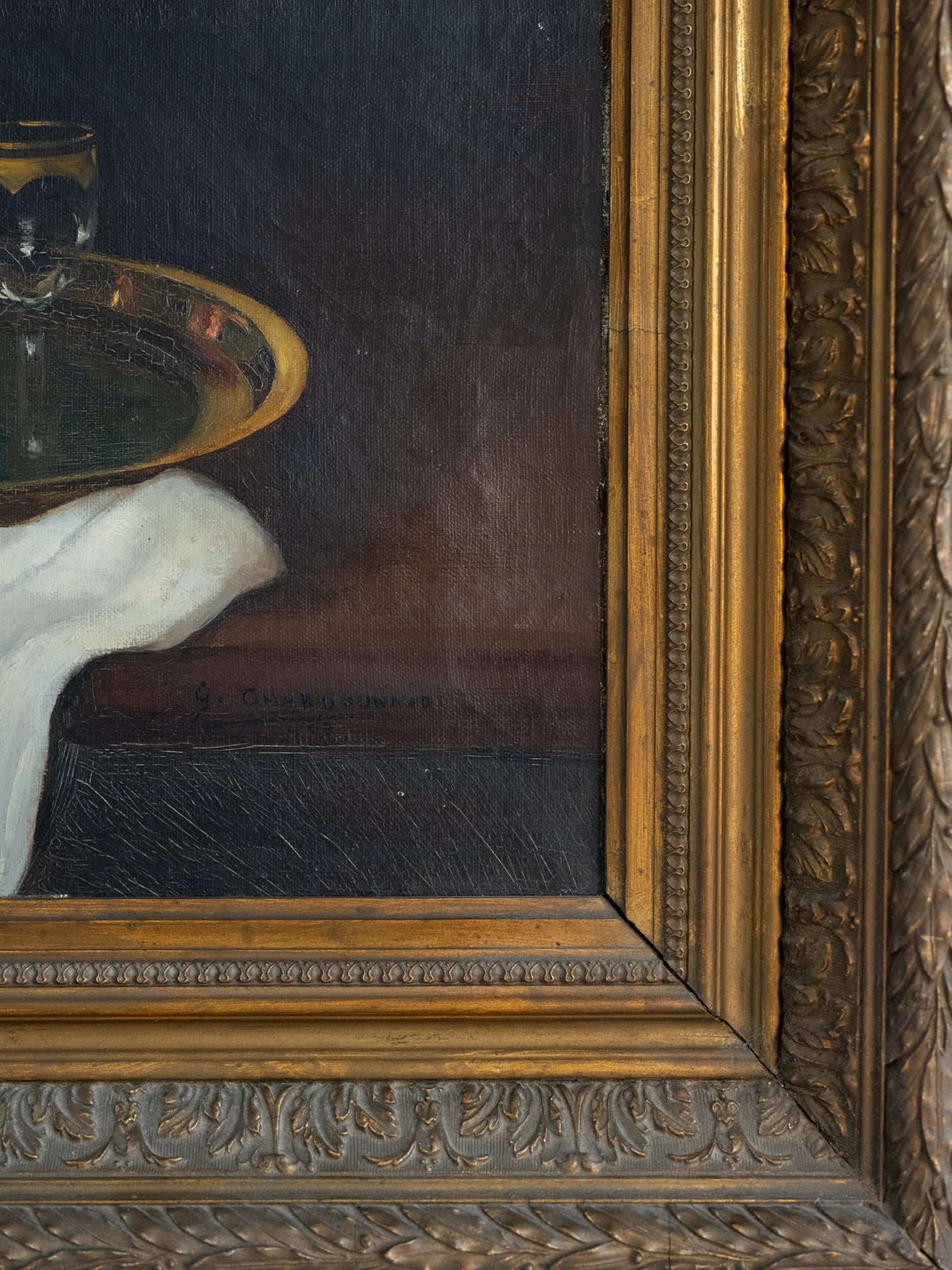 Vintage French Art | Shrimp & Boiled Eggs | Oil | Framed