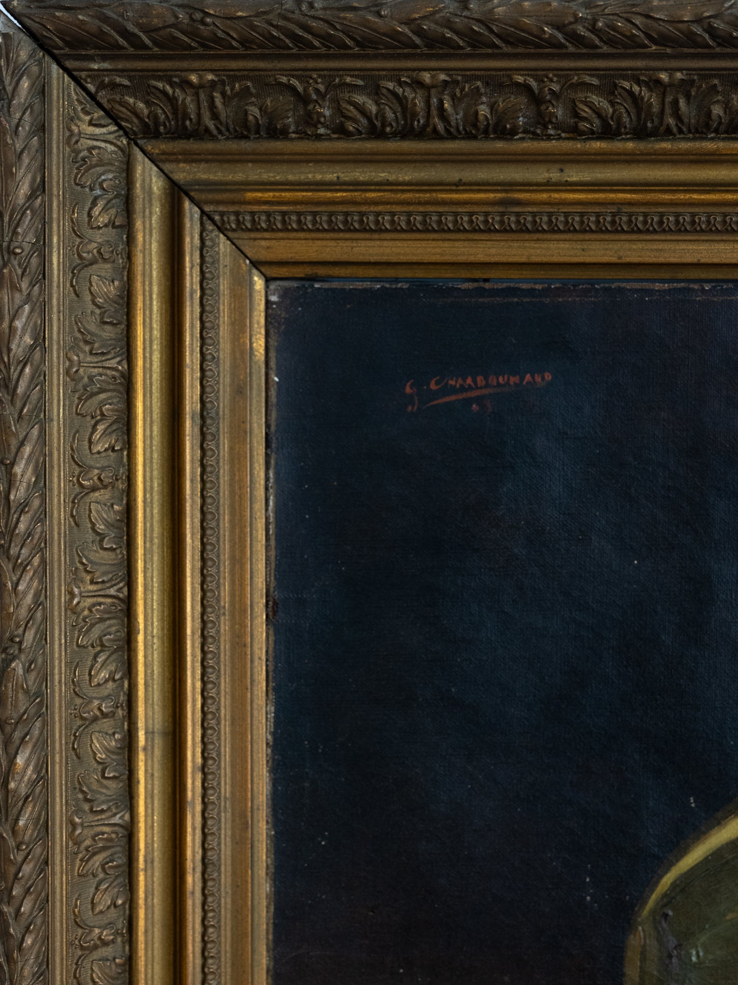 Vintage French Art | Fruit & Champagne | Oil | Framed