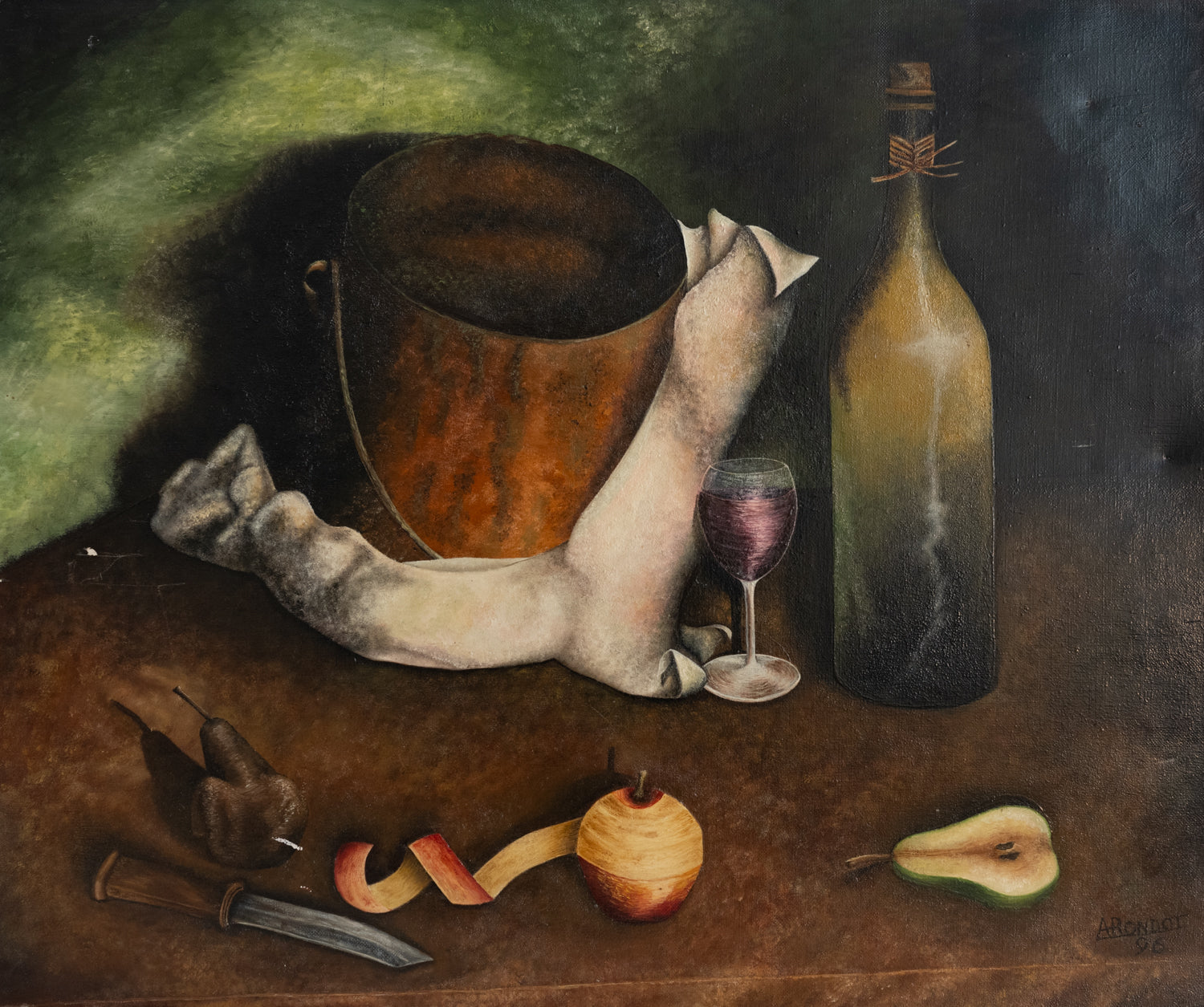 Vintage French Art | Wine Tasting Table | Oil