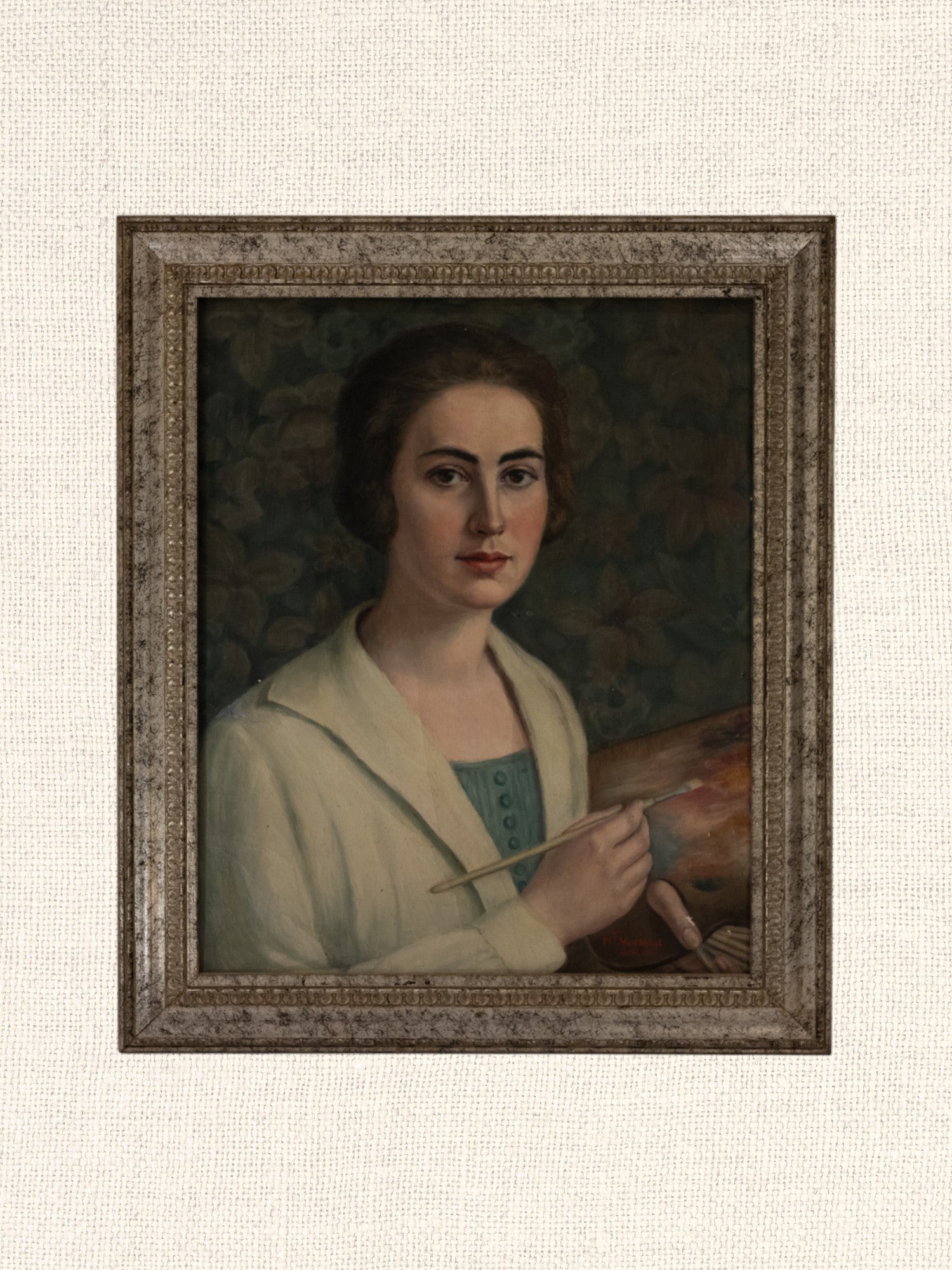 Vintage French Art | Woman Painting | Oil | Framed