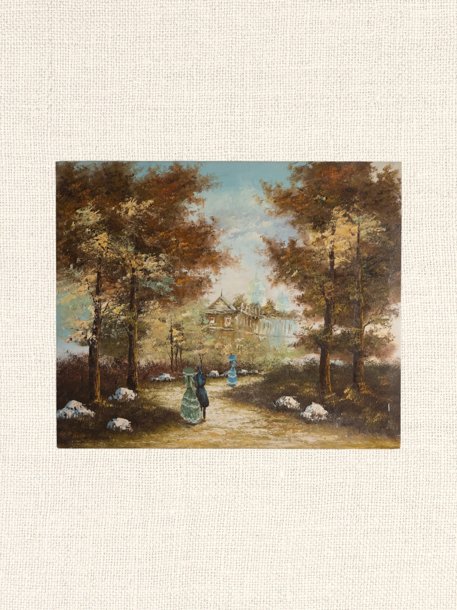 Vintage French Art | Spring Setting | Oil