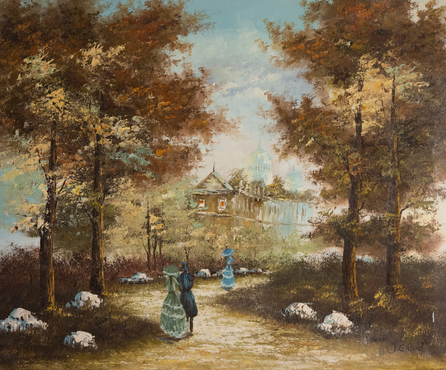 Vintage French Art | Spring Setting | Oil