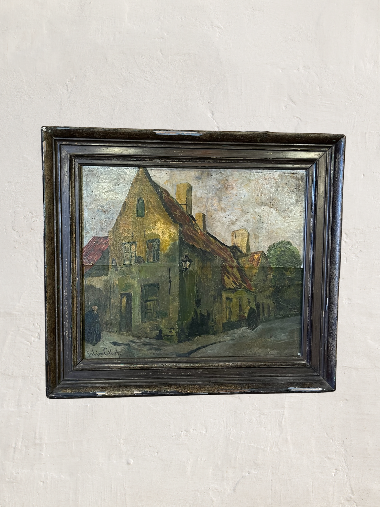 Antique European Painting | Monestary | Framed