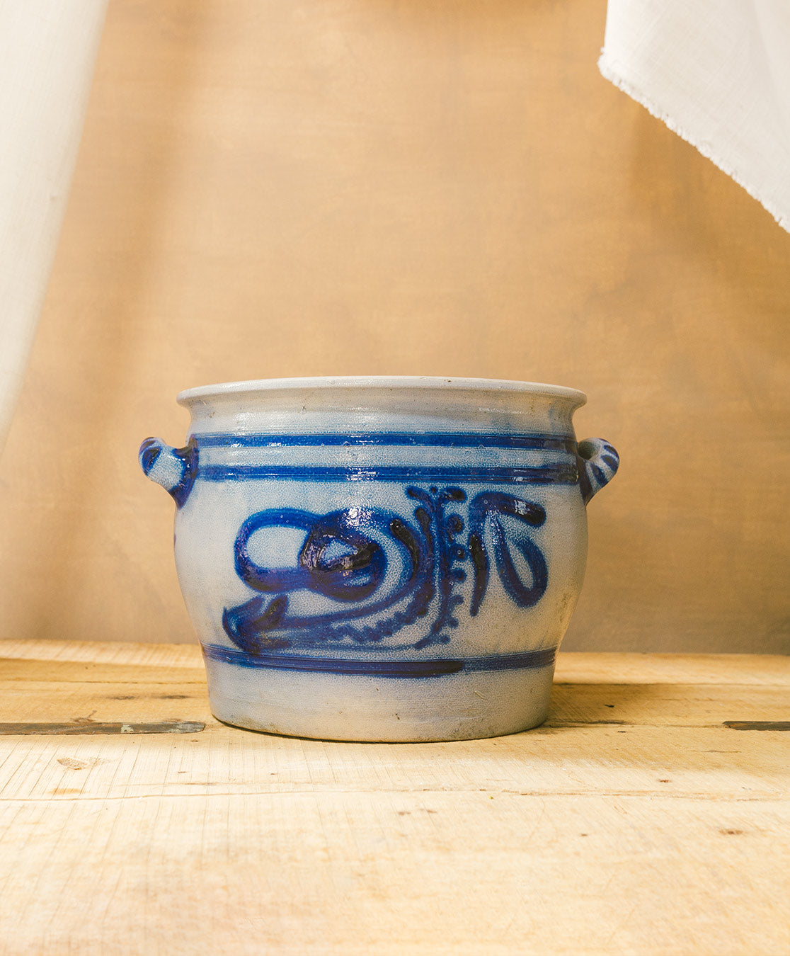 Vintage German Blue Salt Glaze Crock | Xtra Large