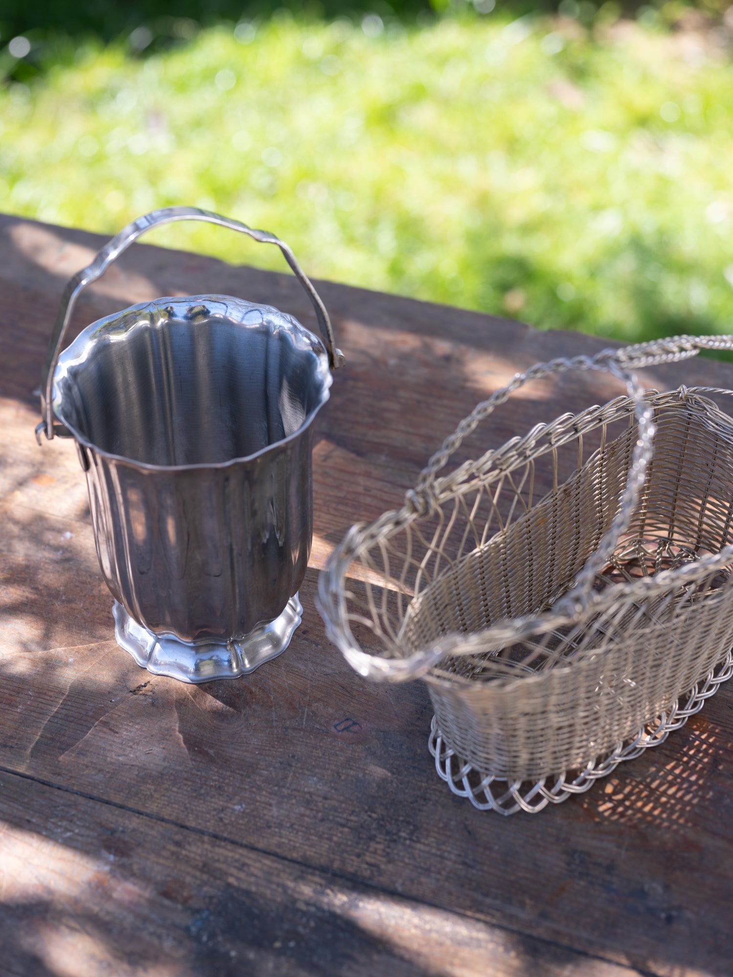 Vintage French Silver Fluted Ice Bucket