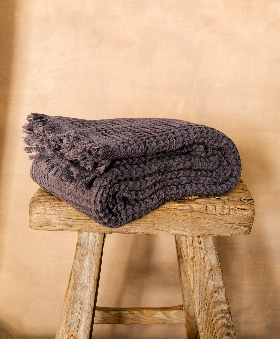 Classic Waffle Throw | Charcoal Grey