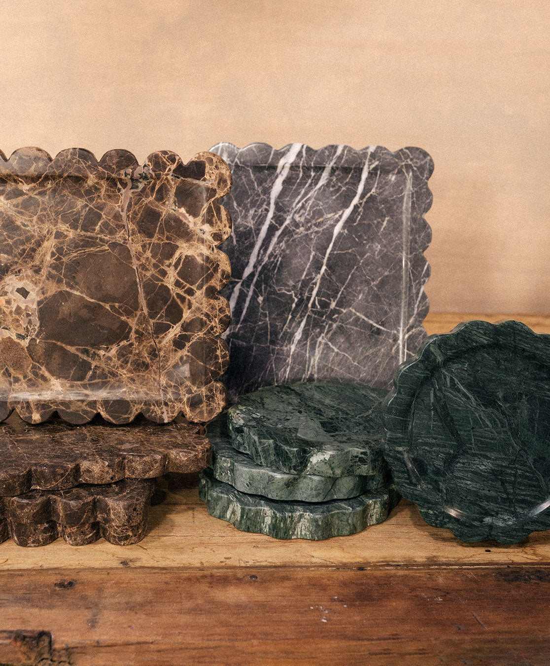 Green Scalloped Marble Dish