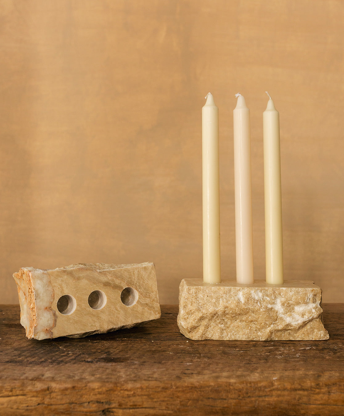 Grey Onyx Three Candle Holder