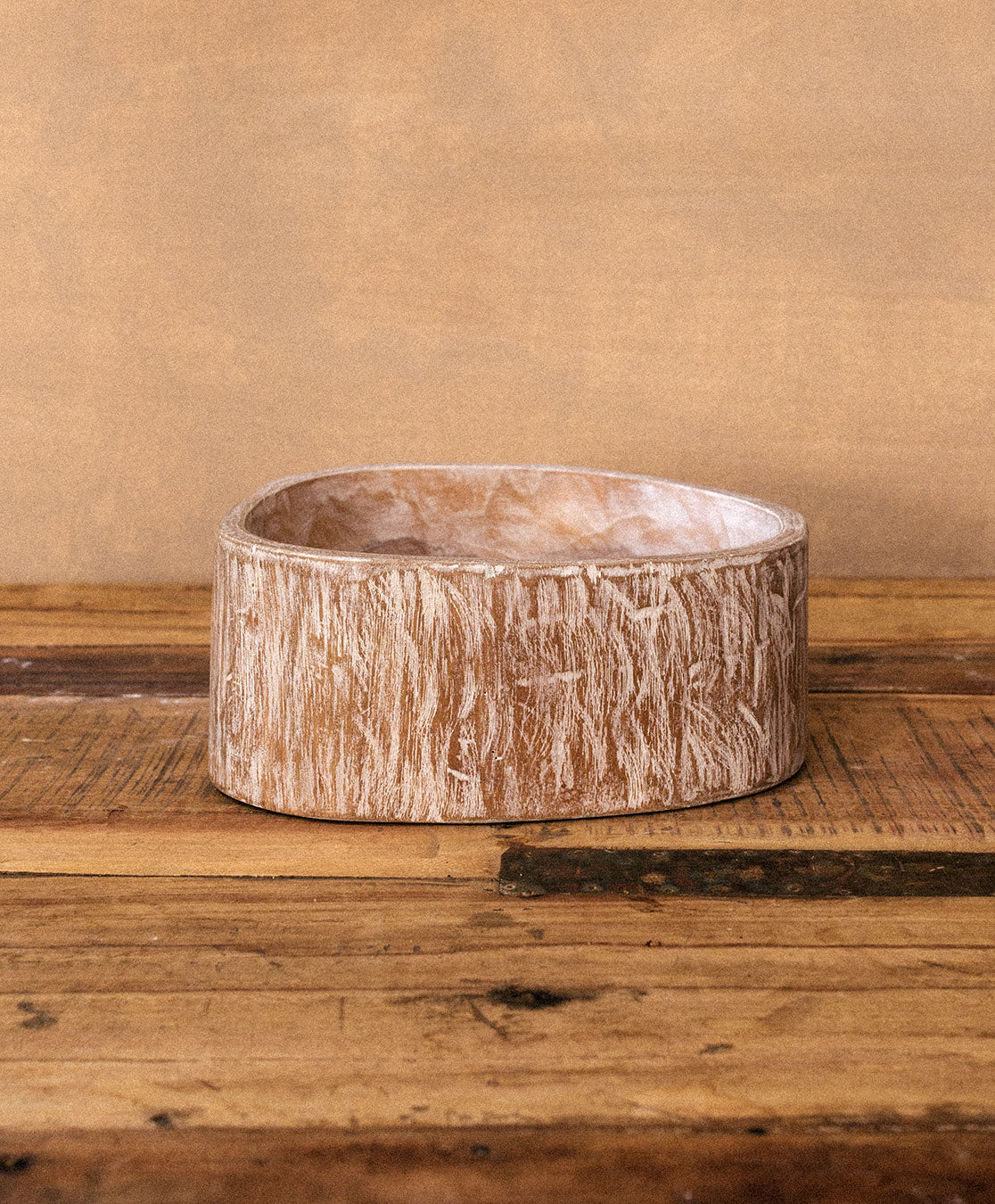 Cerused Teak Stump Bowl