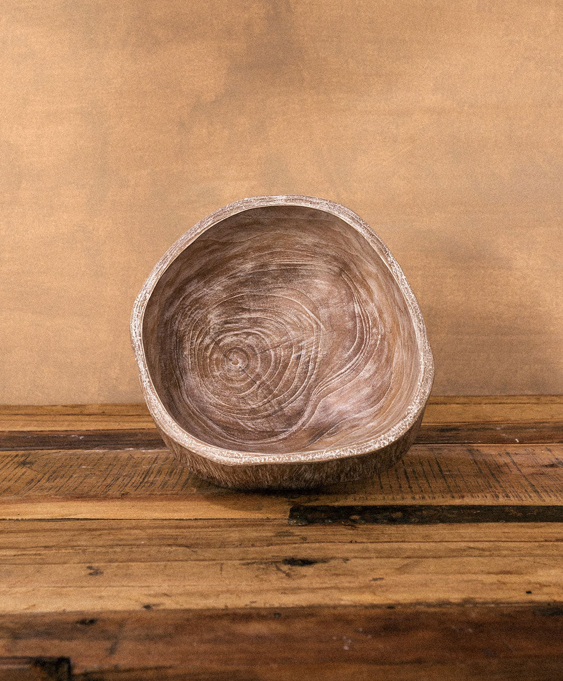 Cerused Teak Stump Bowl